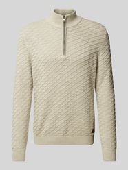 Regular Fit Pullover aus reiner Baumwolle mit Strukturmuster von s.Oliver RED LABEL Beige - 44