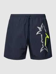 Badehose mit Label-Print von Paul & Shark Blau - 3