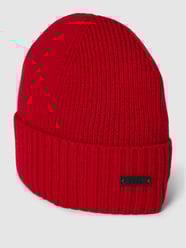 Beanie mit Label-Applikation Modell 'Fati' von BOSS Rot - 12