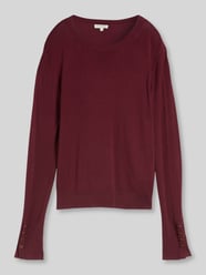 Pullover van mix van viscose met knoopdetails aan de mouw van Tom Tailor Bordeaux - 15