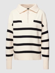 Gebreide pullover met streepmotief, model 'SABA' van Vero Moda Wit - 27