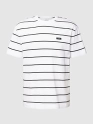 T-Shirt mit Streifenmuster von CK Calvin Klein Weiß - 34