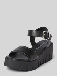 Sandalen aus Leder mit profilierter Plateausohle von Tamaris - 38