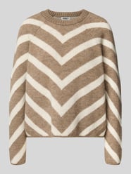 Regular Fit Strickpullover mit Streifenmuster Modell 'ELIZA' von Only Beige - 37