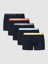 Boxershort met logostitching in een set van 5 stuks van Tommy Hilfiger Blauw / turquoise - 43