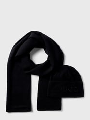 Czapka beanie i szal w zestawie od Liu Jo White Czarny - 9