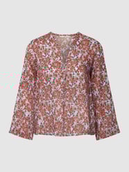 Blouse met bloemmotief van Lanius Blauw / turquoise - 47