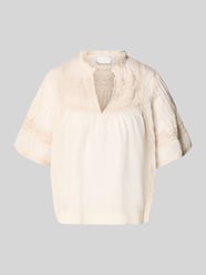 Blusenshirt mit V-Ausschnitt Modell 'Siama' von Neo Noir Beige - 3