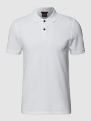 Slim Fit Poloshirt mit Label-Print Modell 'Prime' von BOSS Orange Weiß - 45