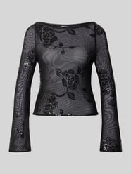 Slim Fit Longsleeve mit floralem Pailettenbesatz von Gina Tricot - 26