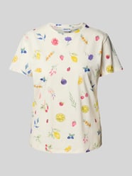 T-Shirt mit geripptem Rundhalsausschnitt von Jake*s Casual - 31