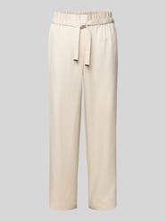 Straight leg stoffen broek met tunnelkoord van comma Beige - 36