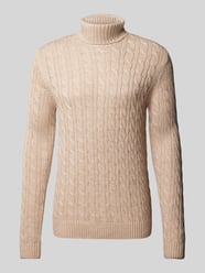 Strickpullover mit Zopfmuster Modell 'BLUCRASH' von Jack & Jones Premium Beige - 42