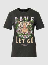 T-shirt met ronde hals, model 'LUCY' van Only Wit - 17