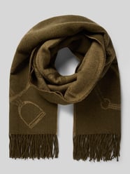 Szal ze wzorem na całej powierzchni z frędzlami od Lauren Ralph Lauren - 3