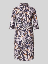 Knielanges Kleid mit Allover-Print von Christian Berg Woman Selection Blau - 39