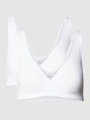 Biustonosz typu bralette w stylu kopertowym w zestawie 2 szt. od LASCANA Biały - 21