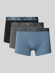 Boxershorts mit elastischem Label-Bund im 3er-Pack von Emporio Armani Blau - 30