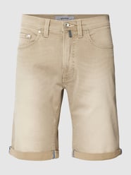 Jeansshorts mit Label-Patch von Pierre Cardin Beige - 41