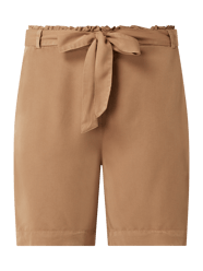 Korte broek met paperbagband, model 'Nucasilda' van Nümph Bruin - 11