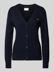 Strickjacke mit Label-Stitching von Gant Blau - 33