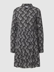 Knielange jurk met all-over motief, model 'VIEVE' van Vila Grijs / zwart - 47