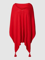 Poncho mit Quasten von comma Rot - 44