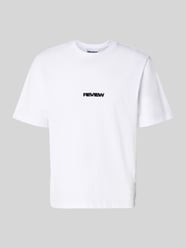 t-shirt z logo i okrągłym dekoltem od REVIEW - 24