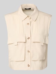 Boxy Fit Weste mit Pattentaschen von Zero Beige - 33