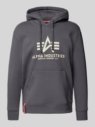 Hoodie mit Label-Print von Alpha Industries Grau - 18