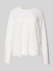 Regular fit blouse met lange mouwen van kant, model 'OLLINE' van Pieces - 16