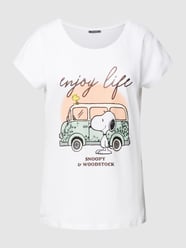 T-Shirt mit Rundhalsausschnitt von Montego Weiß - 44