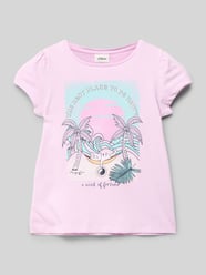 T-shirt rozkloszowany z błyszczącym nadrukiem od s.Oliver RED LABEL - 45