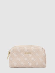 Kosmetiktasche mit Allover-Logo Modell 'DOUBLE ZIP' von Guess Rosa - 36