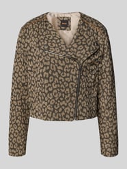 Regular Fit Bikerjacke aus Baumwoll-Mix von BOSS Orange Beige - 8
