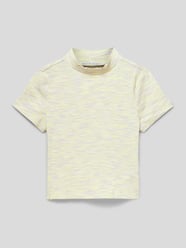 T-shirt z efektem prążkowania od Tom Tailor Fioletowy - 38