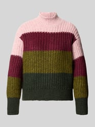 Gebreide pullover met opstaande kraag van MORE & MORE Bordeaux - 12