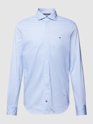 Slim Fit Business-Hemd mit Allover-Muster und Logo-Stitching von Tommy Hilfiger Tailored Blau - 5