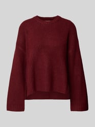Oversized gebreide pullover met ribboorden, model 'SIGGA' van JJXX Bordeaux - 16