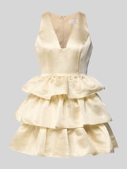 Cocktailkleid aus Satin im Stufen-Look von Adrianna Papell Gold - 8