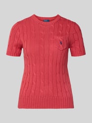 Sweter z krótkim rękawem o kroju slim fit z wyhaftowanym logo od Polo Ralph Lauren - 40