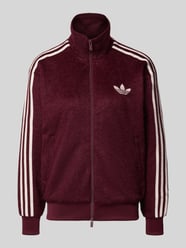 Regular fit sweatjack met contraststrepen, model 'MOHAIR' van adidas Originals Bordeaux - 1