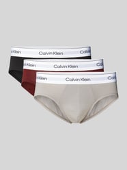 Slip mit Label-Bund im 3er-Pack von Calvin Klein Underwear Bordeaux - 1