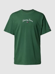 T-shirt van katoen met labeldetail van Tommy Jeans Groen - 28