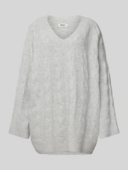 Loose Fit Strickpullover mit Zopfmuster Modell 'JEANETT' von Only Grau - 5