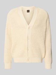 Regular Fit Strickjacke aus Baumwoll-Mix Modell 'Andemo' von BOSS Orange Beige - 13