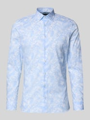 Super Slim Fit Business-Hemd im Allover-Look mit Kentkragen von OLYMP No. Six - 23