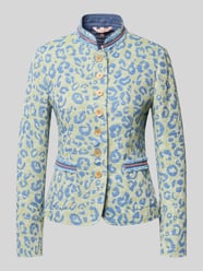 Slim Fit Blazer mit Allover-Animal-Stitching von White Label - 40