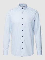 Slim Fit Business-Hemd mit Allover-Muster Modell 'Modern Kent' von OLYMP Level Five Blau / Türkis - 23