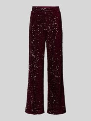 Wijde broek met pailletten, model 'KAM' van Pieces Bordeaux - 33